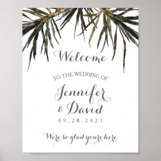 Poster Tropical Wedding Welcome Sign Print (Steen)