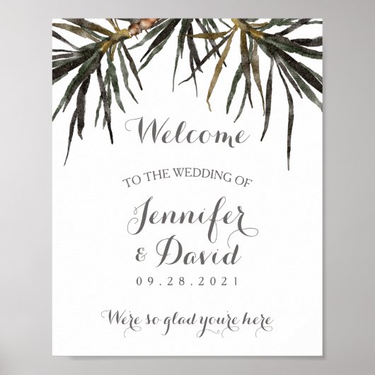 Poster Tropical Wedding Welcome Sign Print (Steen) (Voorkant)