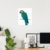 Poster Tropisch blauw Macaw Illustratie (Thuiskantoor)