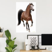 Poster Trotting Bay Horse (Thuiskantoor)