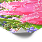 Poster, Tulipa 'Pink Fountain' Tulp en Hyacinten Poster (Hoek)