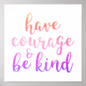 Poster Typografie van citaat van de Courage en van (Voorkant)