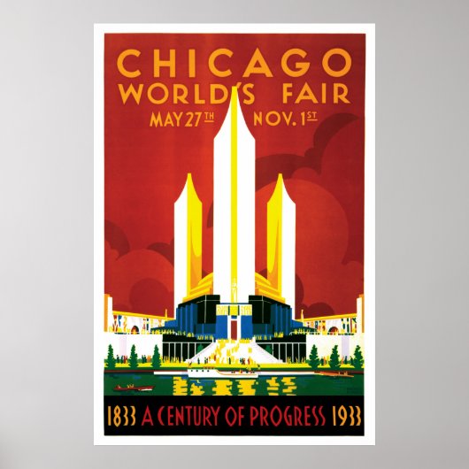 Poster uit 1933 in Chicago World's Fair 1933 (Voorkant)