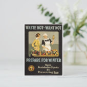 Poster uit de Eerste Wereldoorlog. Afval niet, wil Briefkaart (Staand voorkant)