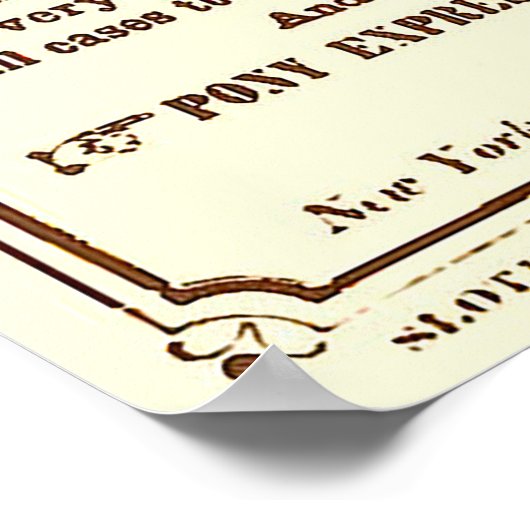 Poster uit de Pony Express: Amerikaanse geschieden (Hoek)