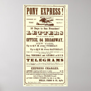Poster uit de Pony Express: Amerikaanse geschieden