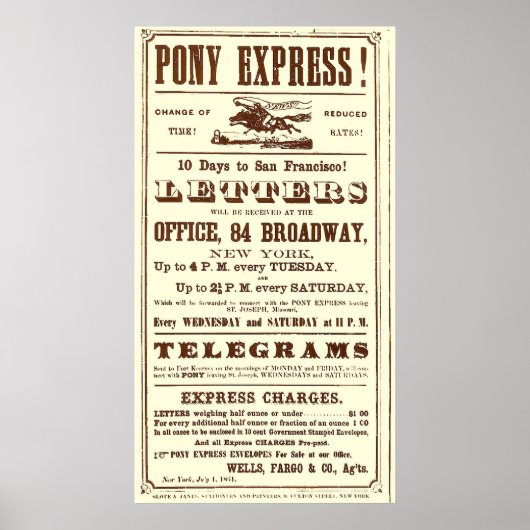 Poster uit de Pony Express: Amerikaanse geschieden (Voorkant)