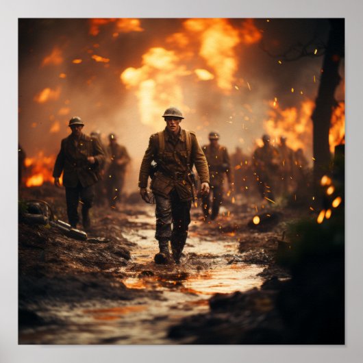 Poster uit de Tweede Wereldoorlog: Explosieve stri (Voorkant)