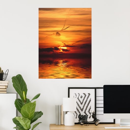 Poster uit de zonnerealistische reeks (Thuiskantoor)