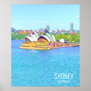 Poster uitzicht van het Opera House Sydney Harbour