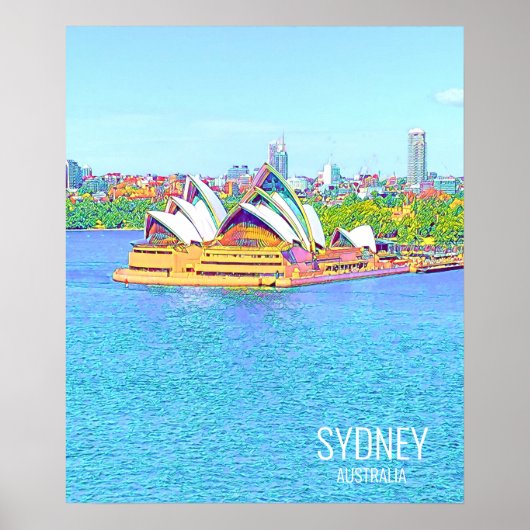 Poster uitzicht van het Opera House Sydney Harbour (Voorkant)