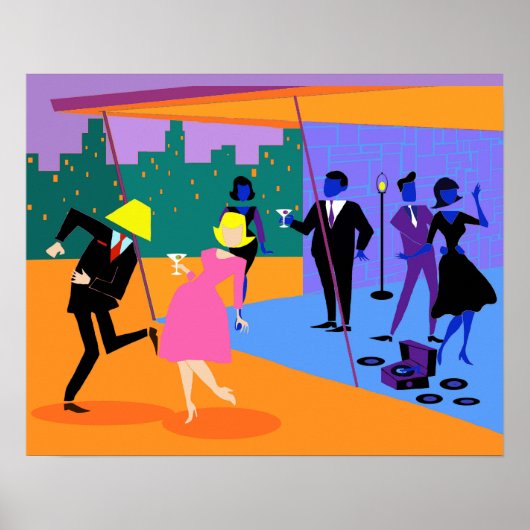 Poster Urban Rooftop Party Retro (Voorkant)