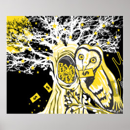 Poster – Urban Tree Uil & Welvaart Surreal Pop-Art