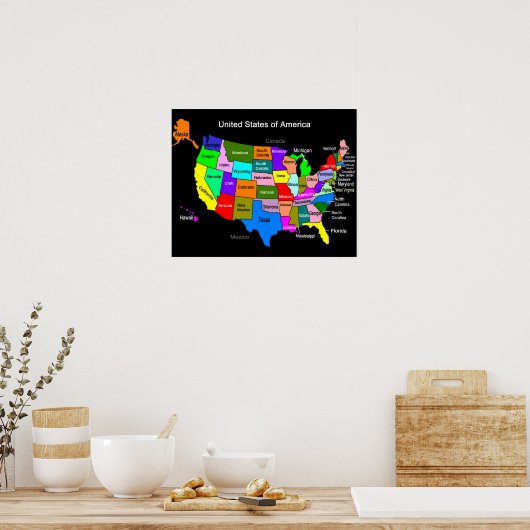 POSTER USA Map (Keuken)