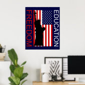 Poster USA - VRIJHEID - ONDERWIJS (Thuiskantoor)