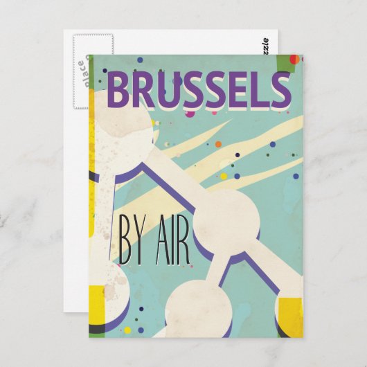 Poster vakantie Brussel Briefkaart (Voorkant / Achterkant)