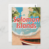  Poster vakantie van de Salomonseilanden Briefkaart (Voorkant / Achterkant)