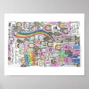 Poster van 11 x 8,5 inch voor dames in maart