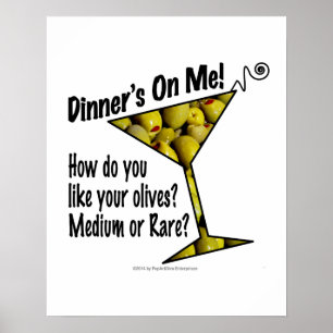 poster van 16 x 20 inch, diner! Olijven? Middelgro