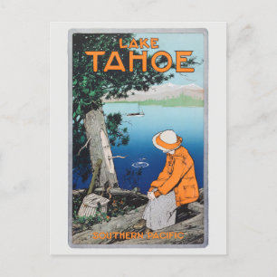 Poster van 1923 van het meer van Tahoe Vintage Briefkaart