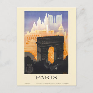 Poster van 1935 met de "Paris Vintage Travel" Briefkaart