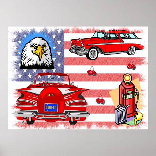  Poster van 1950 en 60's Collage (Voorkant)