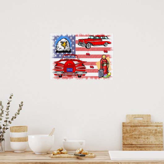  Poster van 1950 en 60's Collage (Keuken)