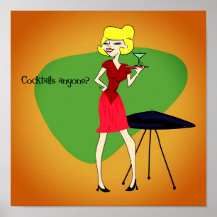  Poster van 1950 geïnspireerd cocktail