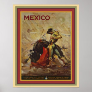  Poster van 1960 in Mexico Bullgevecht 16 x 20