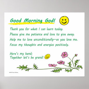 poster van 20 x 16 inch: "Goedemorgen God!" (kies 