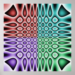 Poster van 52x52 of kleiner, abstracte cirkels & t