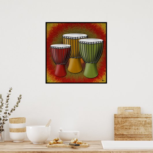 Poster van Afrikaanse djembe-drum (Keuken)