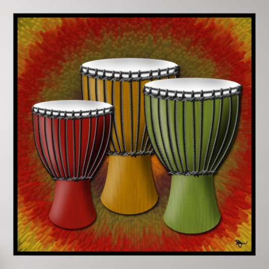 Poster van Afrikaanse djembe-drum (Voorkant)