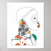 Poster van Afrikaanse Girl Artwork (Voorkant)