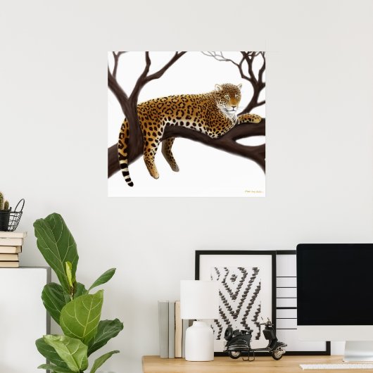 Poster van Afrikaanse luipaard (Thuiskantoor)