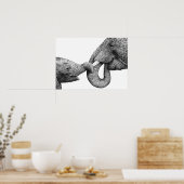 Poster van Afrikaanse olifanten en kalveren (Keuken)