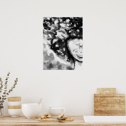 Poster van Afrikaanse Vrouw Afro (Keuken)