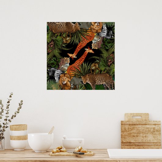 Poster van Afrikaanse wilde dieren (Keuken)