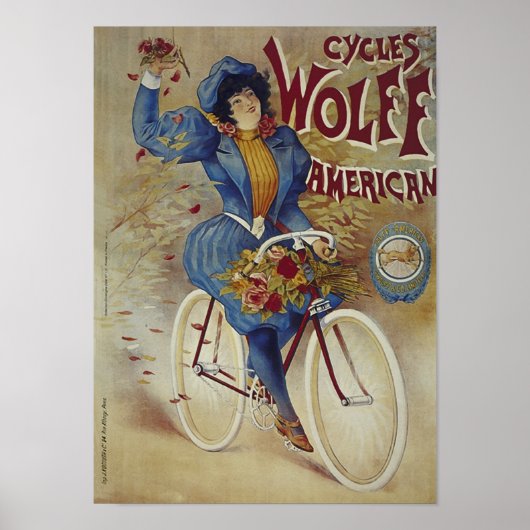 Poster van Amerikaanse fiets Wolff (Voorkant)