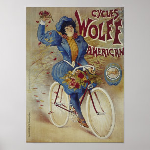 Poster van Amerikaanse fiets Wolff