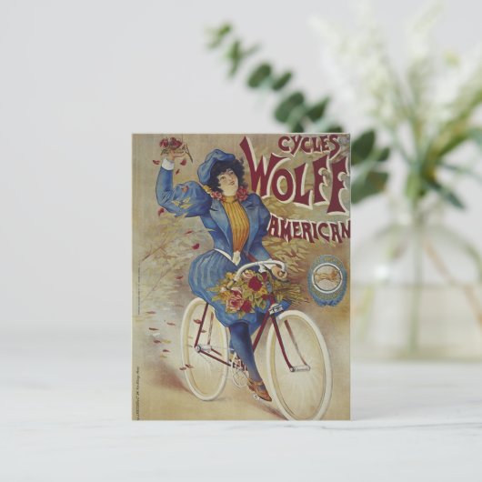 Poster van Amerikaanse fiets Wolff Briefkaart (Staand voorkant)