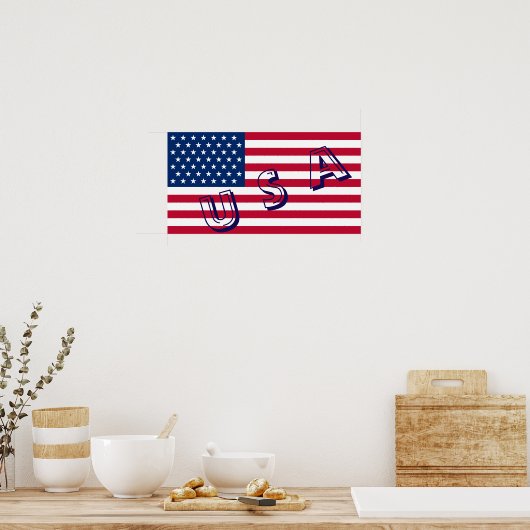 Poster van Amerikaanse vlag (Keuken)