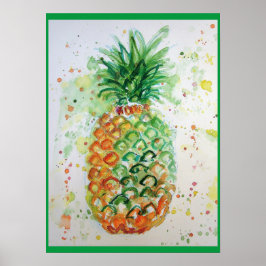 Poster van ananasappelfruit voor tropische kunst