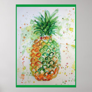 Poster van ananasappelfruit voor tropische kunst