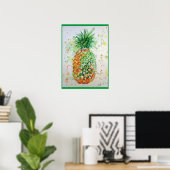 Poster van ananasappelfruit voor tropische kunst (Thuiskantoor)