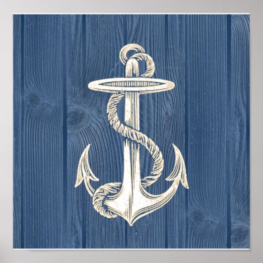  Poster van Anchor Blue Wood Beach (Voorkant)