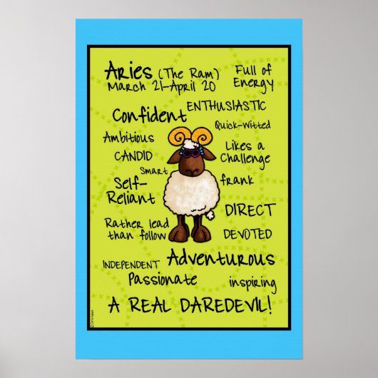 Poster van Aries-tekstwolk (Voorkant)