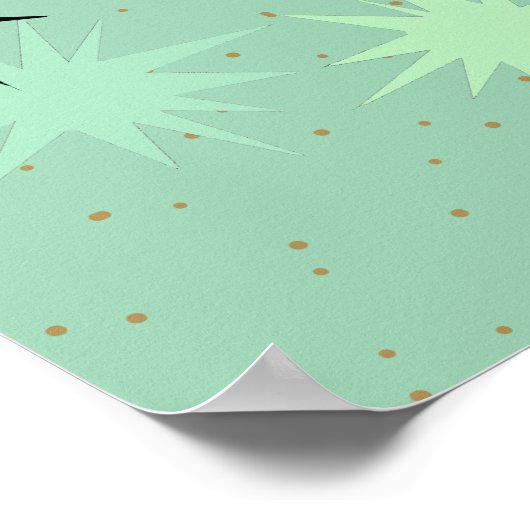 Poster van atoomJade en Mint Starbursts (Hoek)