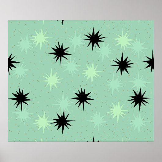 Poster van atoomJade en Mint Starbursts (Voorkant)