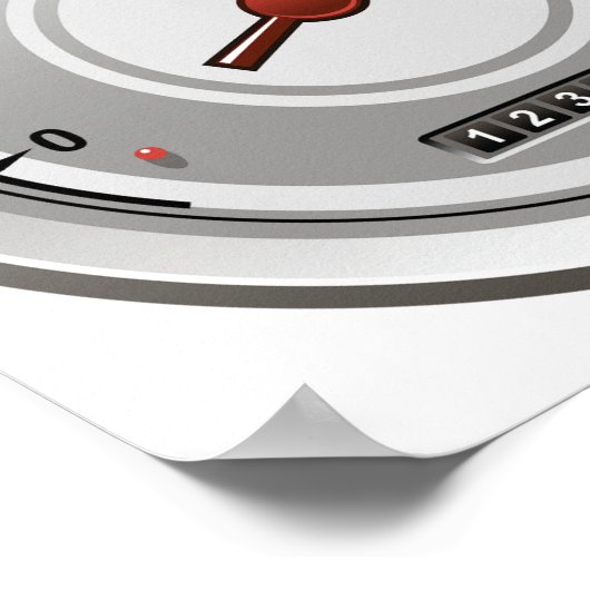 Poster van autosnelheidsmeter (Hoek)